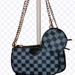 Prada Black and Gray Crossbody Bag with Chain Strap